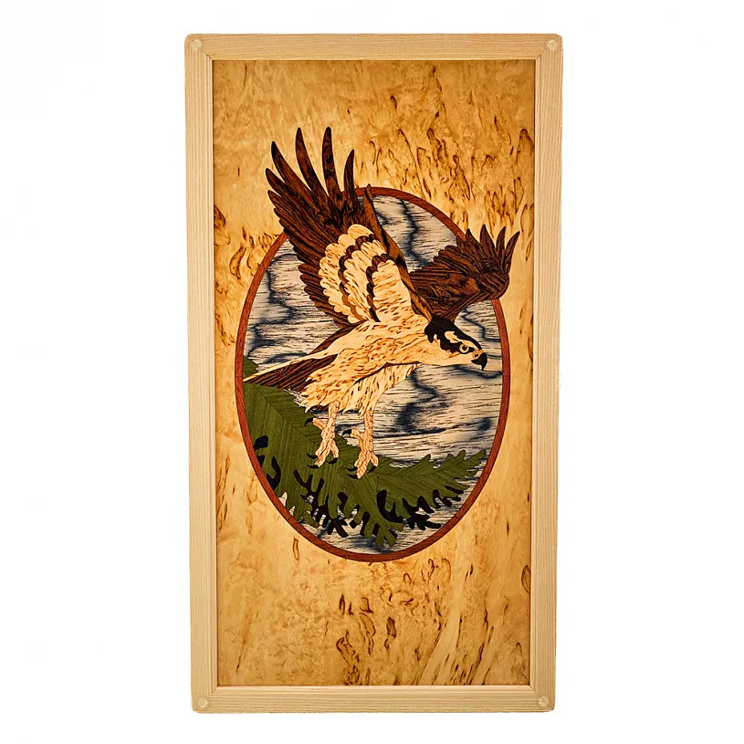 Нарды из  карельской березы "Ястреб"