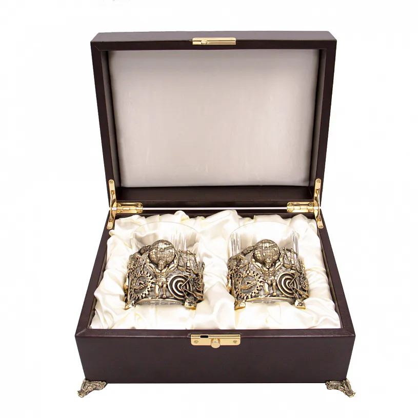 Набор из 2-х бокалов для виски "Атлант" в ларце