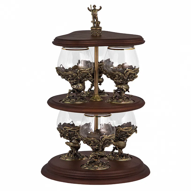 Набор из 6-ти бокалов на подставке "Рыбалка" 