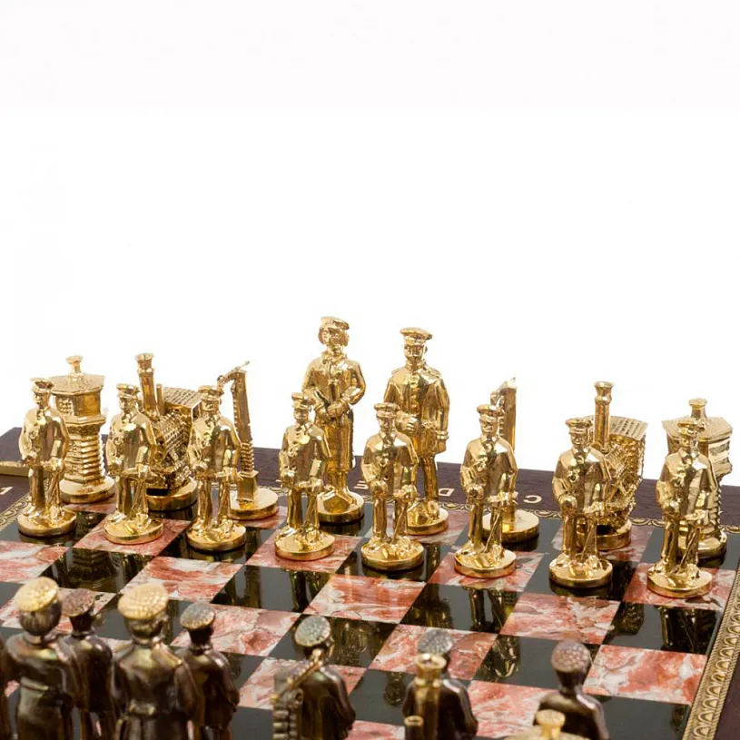 Шахматы подарочные в ларце "Железнодорожники"