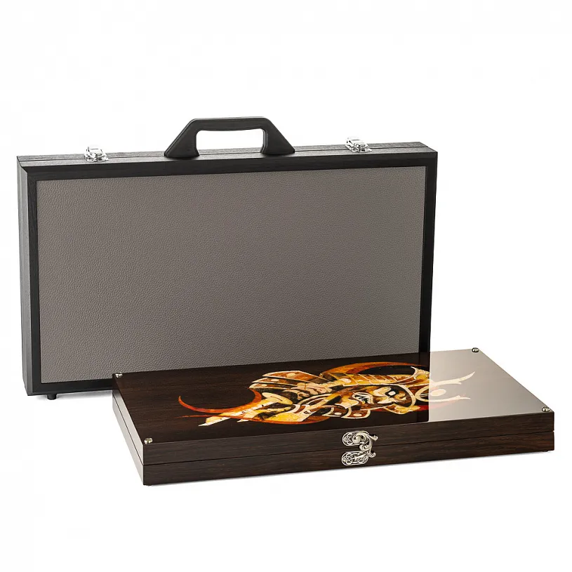 Нарды из мореного дуба и янтаря "Самурай"