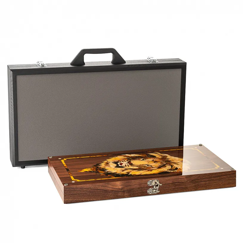 Нарды из янтаря "Царь зверей"