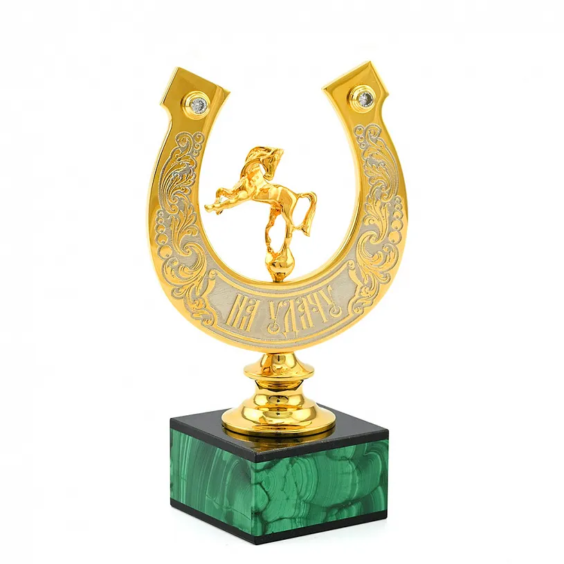 Подкова на камне "На удачу" малахит