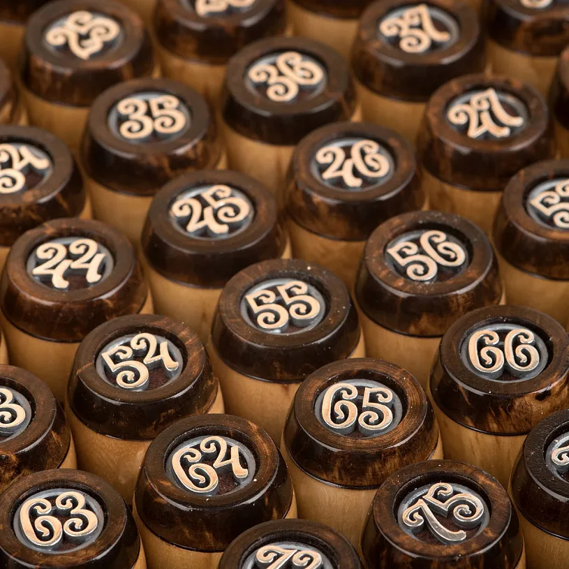 Русское лото из карельской березы с серебром «Мишки в лесу»