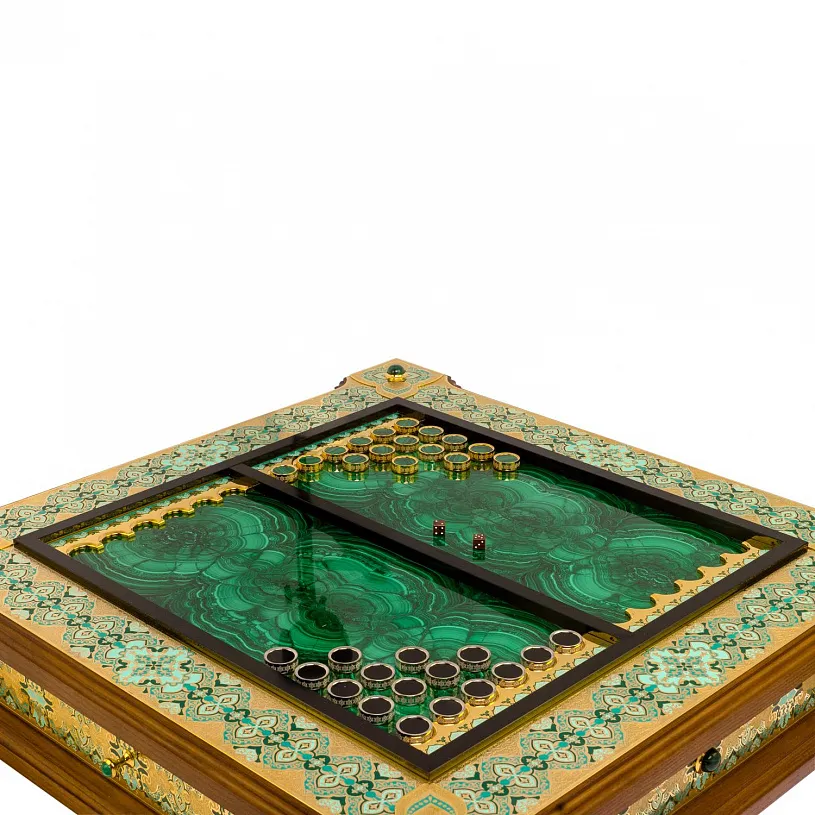 Эксклюзивные нарды из малахита "Шейх"