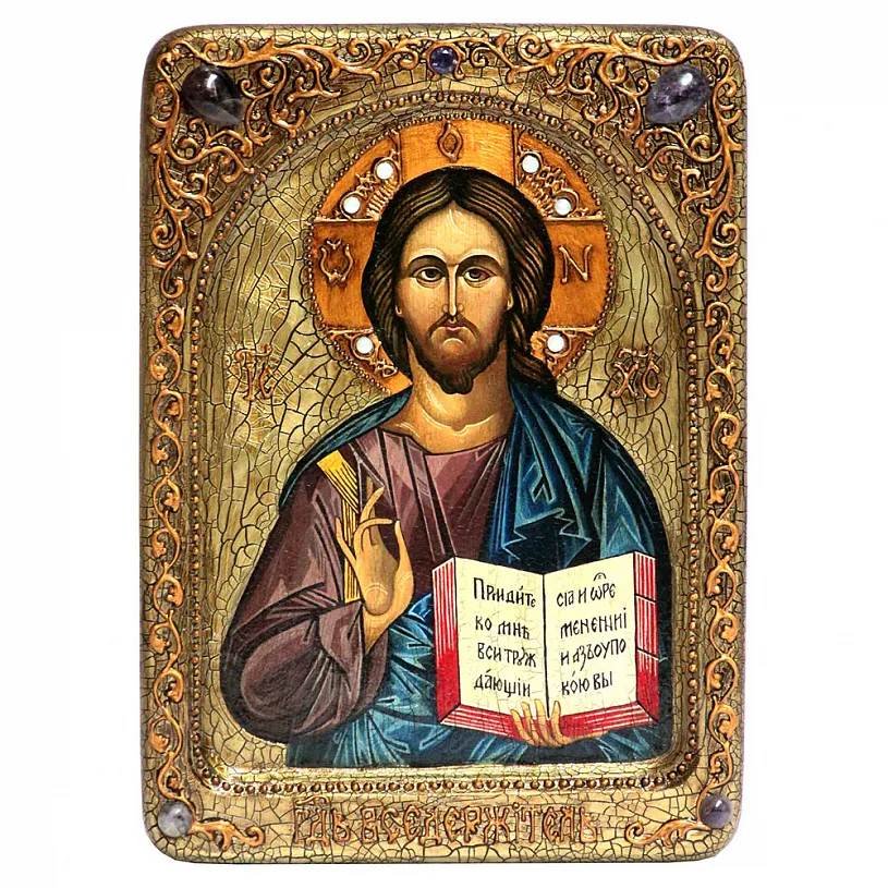 Икона живописная на кипарисе "Господь Вседержитель"