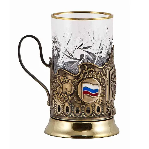 Набор для чая из двух подстаканников "Россия, Георгий Победоносец"