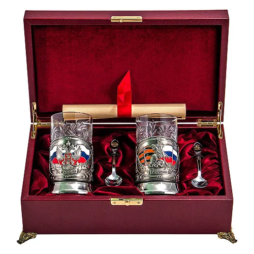 Набор из двух подстаканников "Россия, Георгий Победоносец"