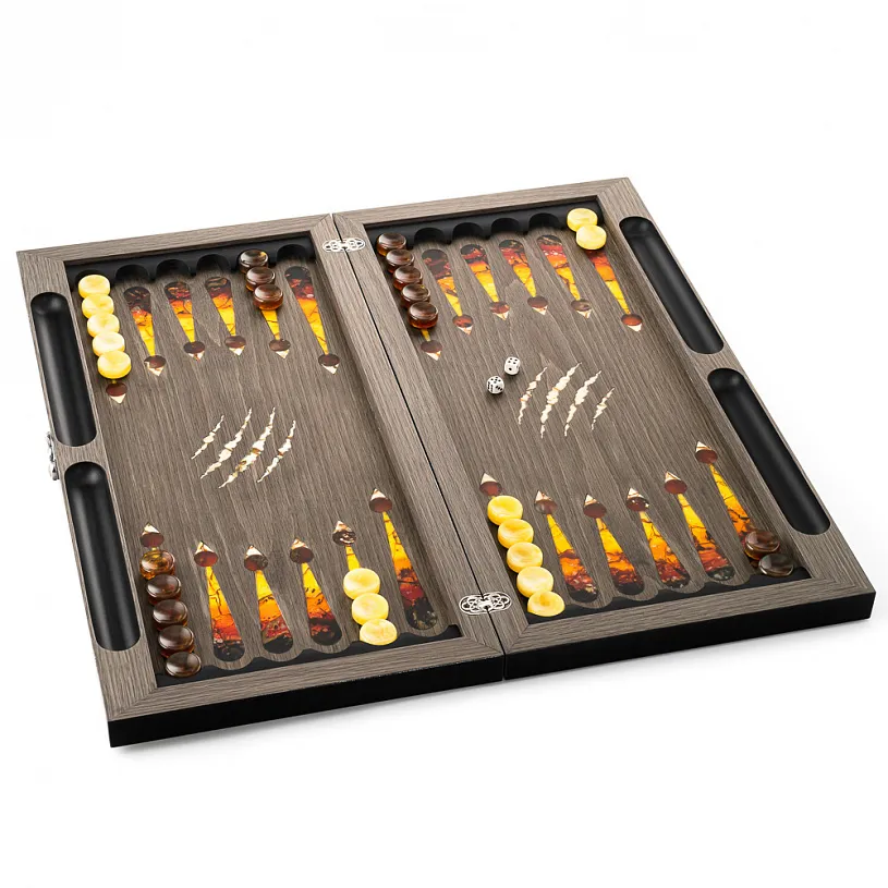 Нарды из янтаря "Леопард"