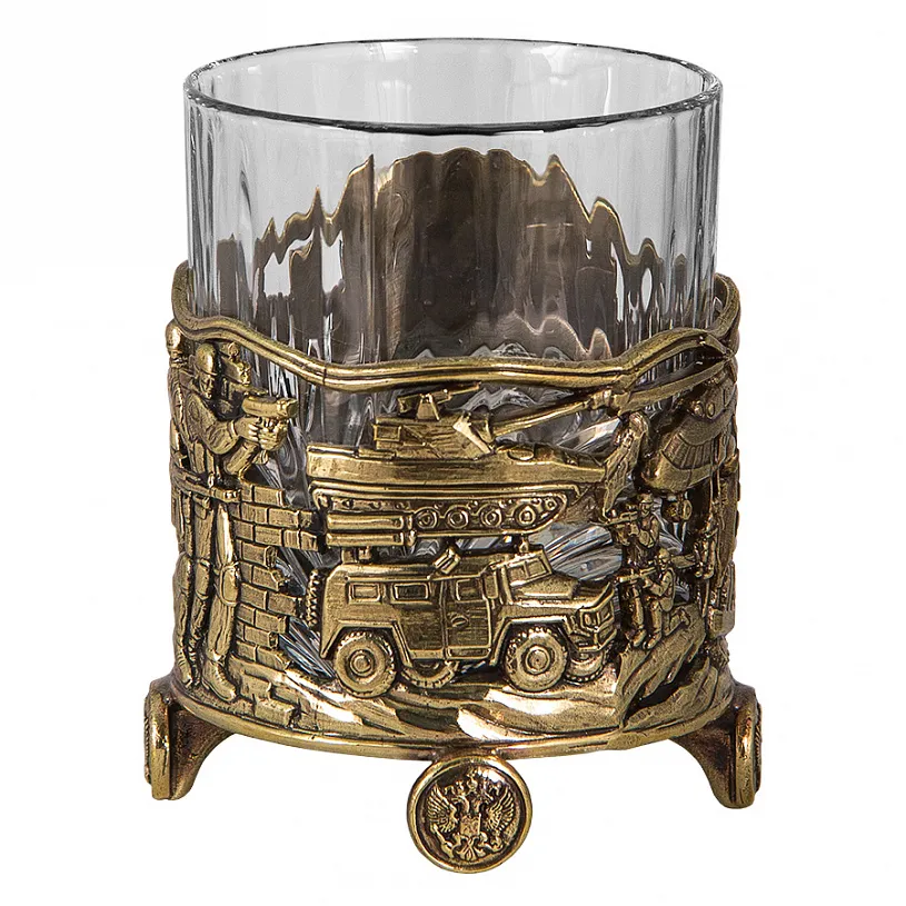 Бокал для виски "ФСБ" с камнями в деревянном футляре