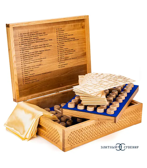 Русское лото в резной шкатулке "Герб России"