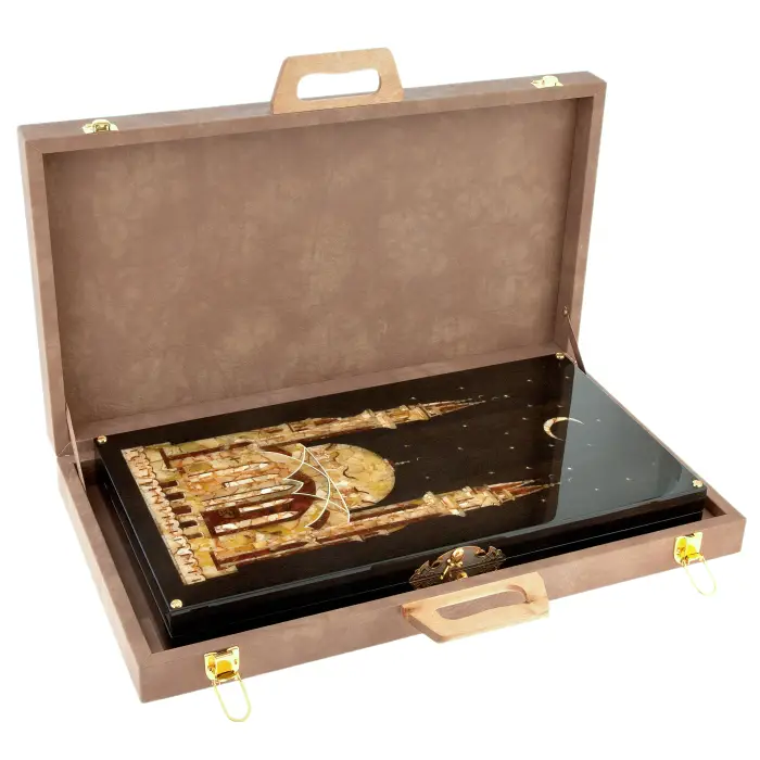 Нарды из мореного дуба и янтаря "Кул Шариф"