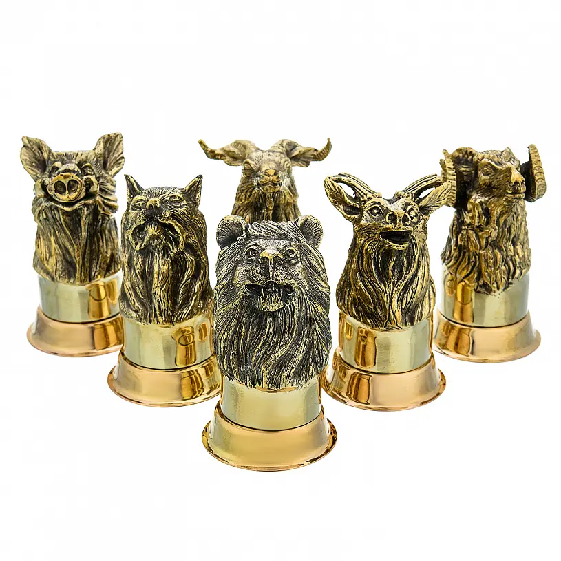 Набор 6 чарок-перевертышей  "Охотник" с ножом