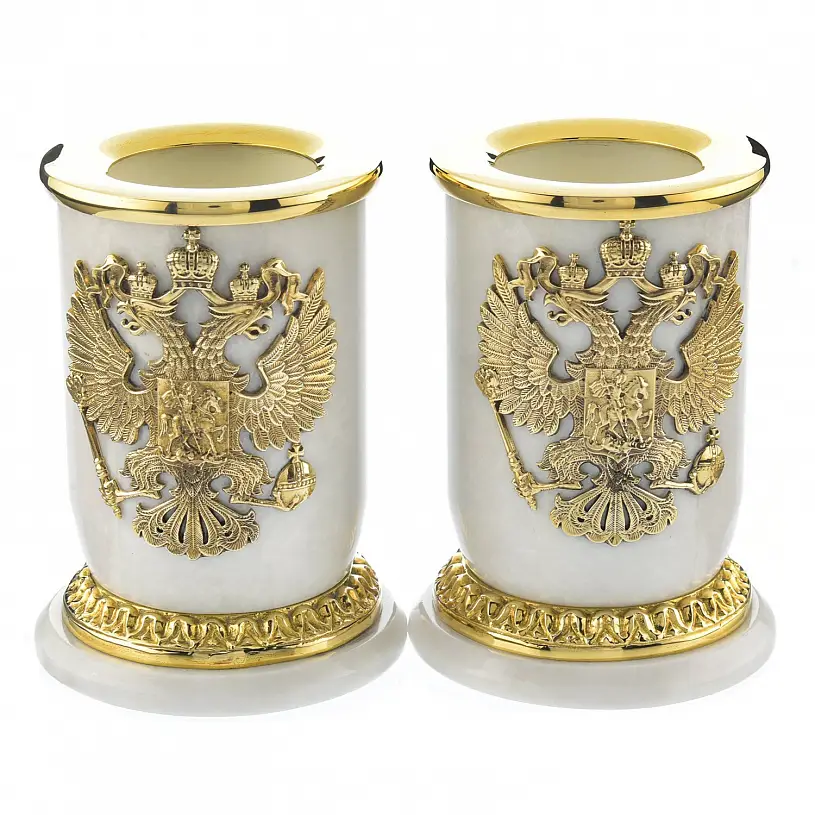 Письменный набор для руководителя из мрамора «Георгий Победоносец»