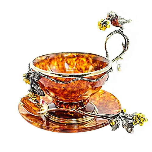 Чайный набор из янтаря «Малиновка»