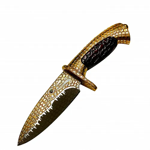 Нож на подставке "Аллигатор" Златоуст
