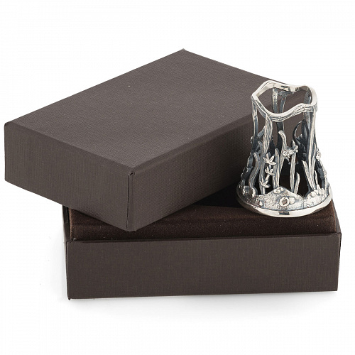 Серебряная подставка под пробку "Рыбак"