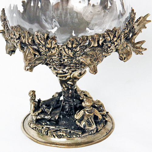 Набор из 6-ти бокалов для коньяка на подставке "Охота" 