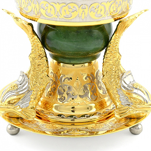 Икорница украшенная "Рыбки" Златоуст