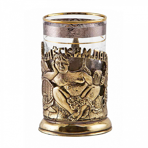 Подстаканник с ложкой "Баня"