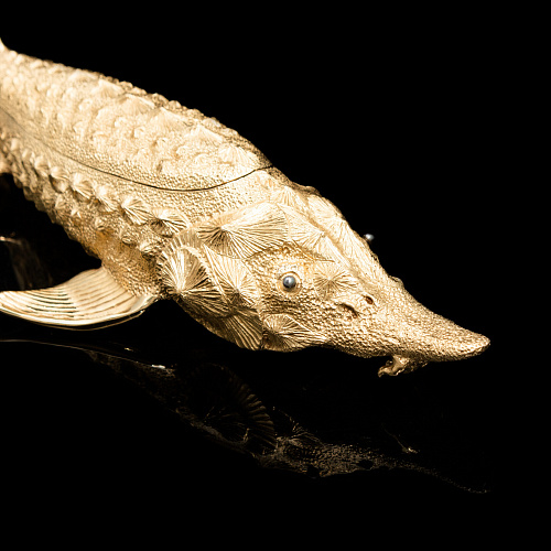 Икорница позолоченная  "Осетр" 