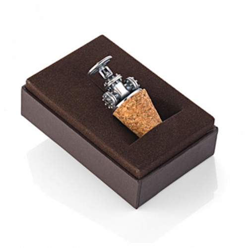 Серебряная пробка для бутылки "Нефтяной вентиль"