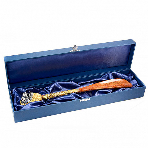 Серебряный рожок для обуви "Лев"