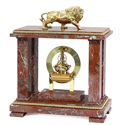 Часы интерьерные из яшмы "Лев"