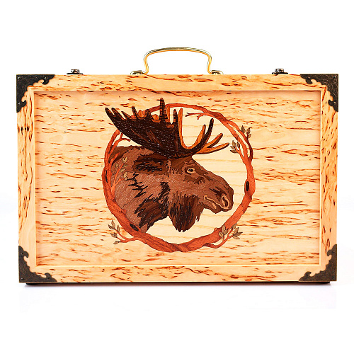 Набор для чистки оружия из карельской березы "Лось"