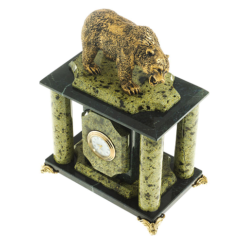 Настольные часы из натурального камня "Медведь"