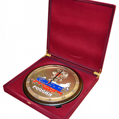 Настенные часы "Карта России" в подарочной упаковке