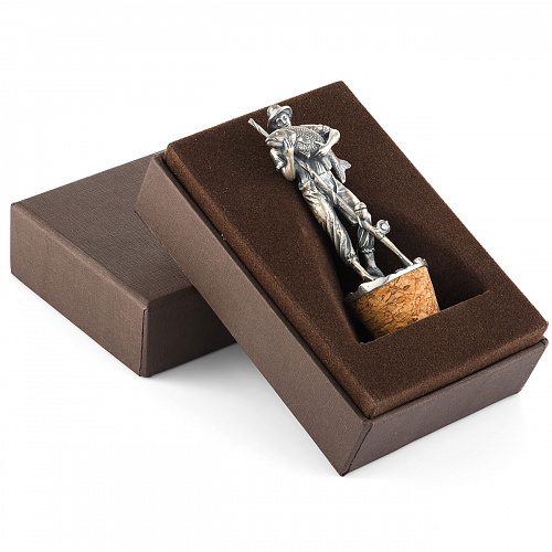 Серебряная пробка для бутылки "Рыбак"