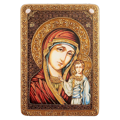 Икона на дубе "Казанская Божия Матерь" 