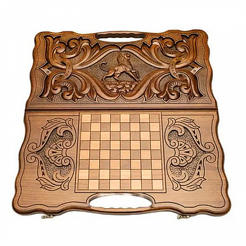 Нарды резные из массива бука "Лев"