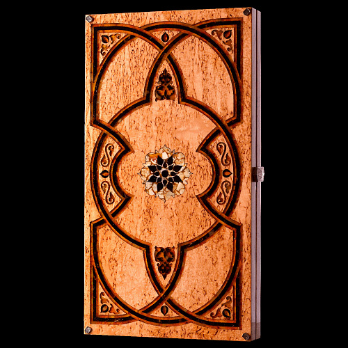 Нарды из карельской березы и янтаря "Арабские ночи"