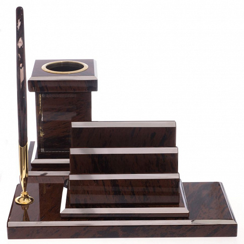 Письменный набор из обсидиана "Орел"