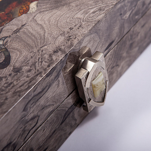 Нарды из тонированной карельской березы и янтаря "Орел"