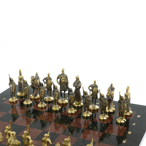 Шахматы из камня "Русские" яшма