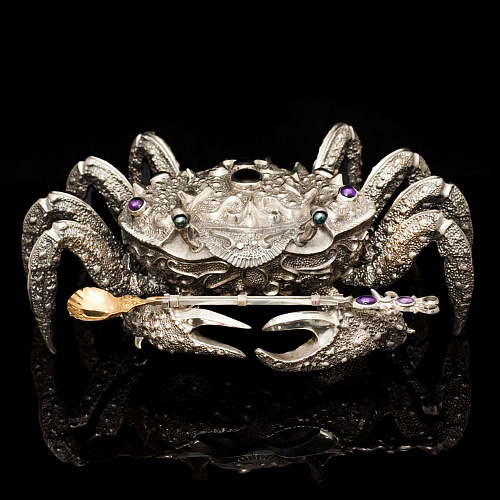 Икорница подарочная "Серебряный краб" 