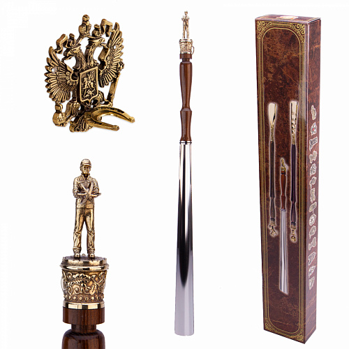 Ложка для обуви из бронзы "Атомщик" с крючком