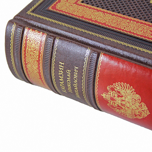 Книга в кожаном переплете "История Государства Российского" Карамзин Н. М.