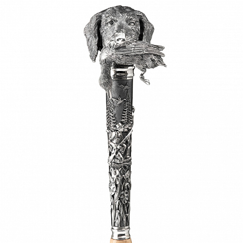 Серебряный рожок для обуви "Утиная охота"