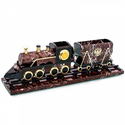 Настольный набор "Поезд" из яшмы