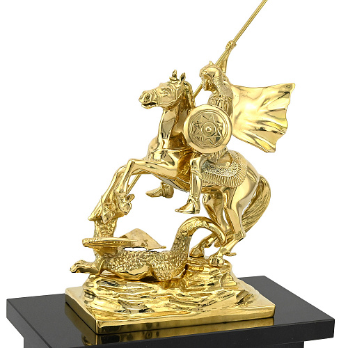 Каминные часы из яшмы "Георгий Победоносец"