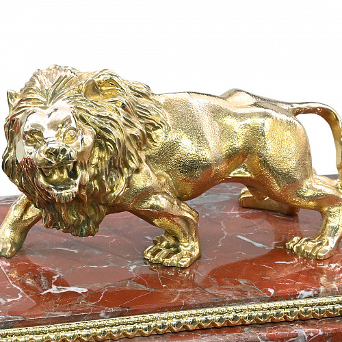 Часы интерьерные из яшмы "Лев"