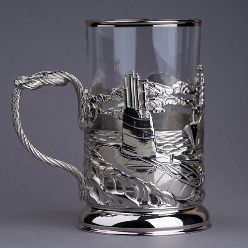 Подстаканник в футляре "ВМФ РФ" серебрение