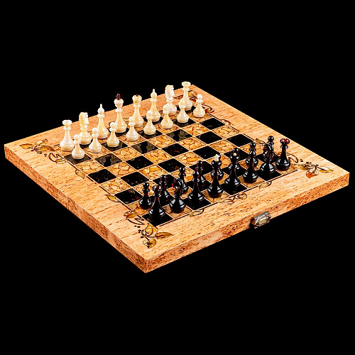 Шахматы из янтаря «Флора»малые