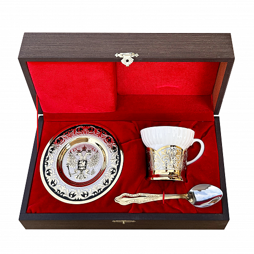 Чайная пара "Герб РФ" Златоуст