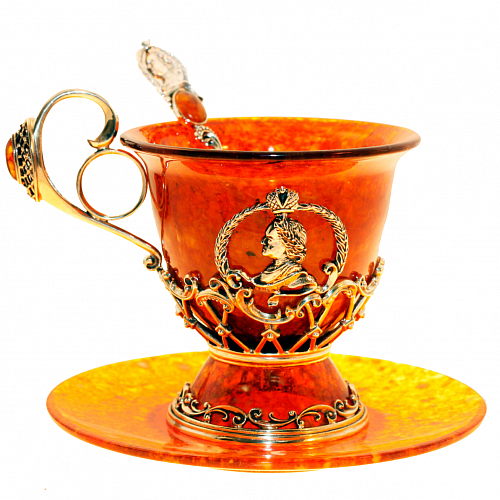 Чайный набор из янтаря "Пётр I"