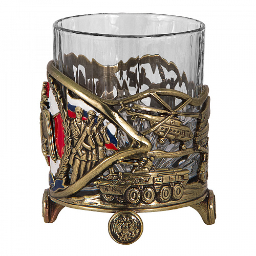 Бокал для виски "Росгвардия" с камнями в деревянном футляре